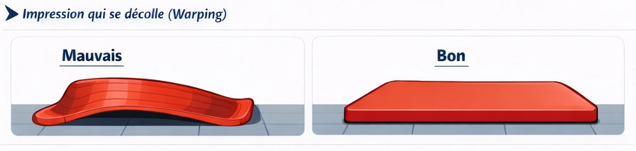 défaut Warping en impression 3D