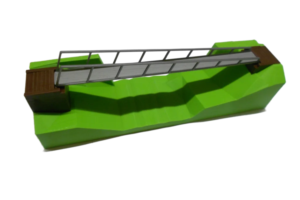 Maquette de pont multi couleurs imprimée en 3D